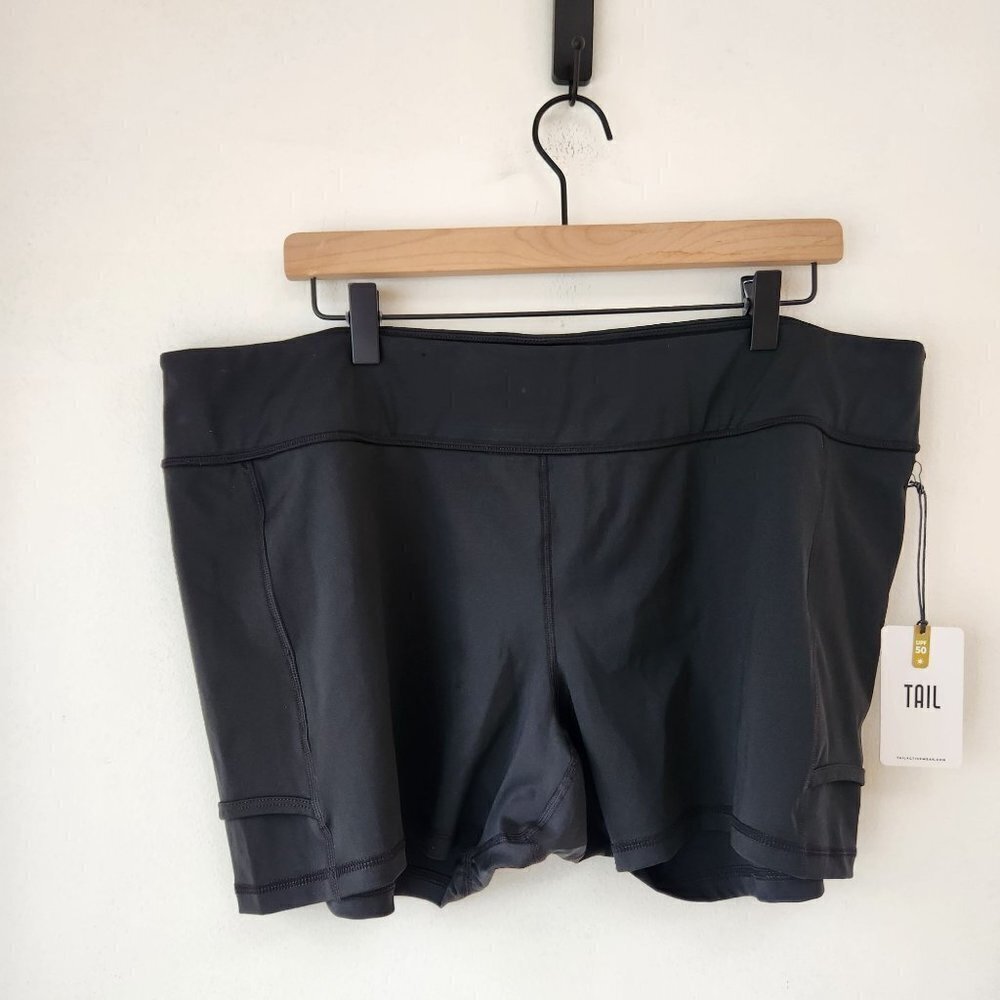 NWT Tail Compression Tennis Shortie Black Spandex Shorts Running UPF 50 XXL